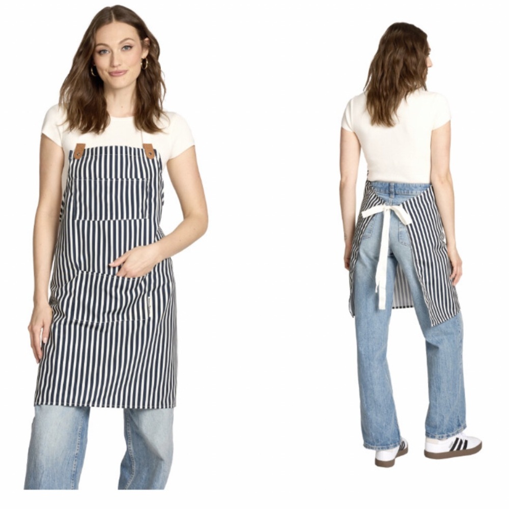Business & Pleasure Co. The Kitchen Apron- Lauren’s Navy Stripe NWT